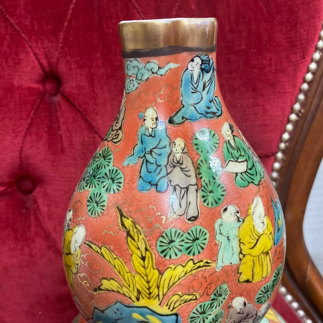 Okuman　九谷焼　青木木米　写し　ひょうたん　花瓶　壺　ツボ　置物