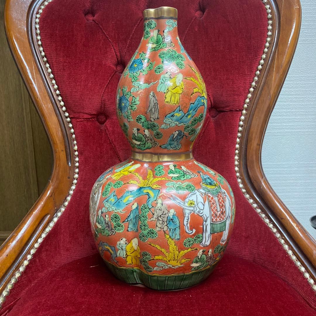 Okuman　九谷焼　青木木米　写し　ひょうたん　花瓶　壺　ツボ　置物