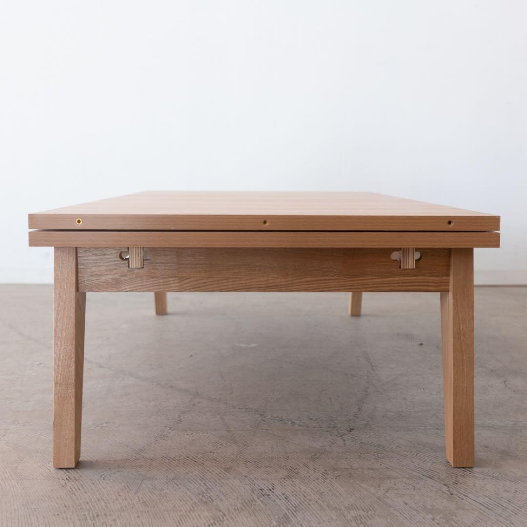 エクステンションテーブル　伸長式　アッシュ材突板