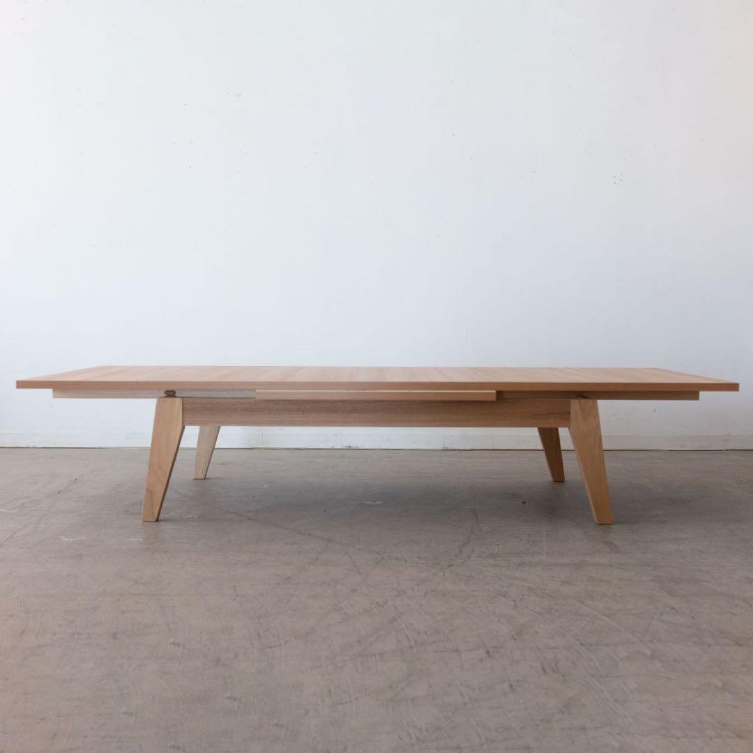 エクステンションテーブル　伸長式　アッシュ材突板