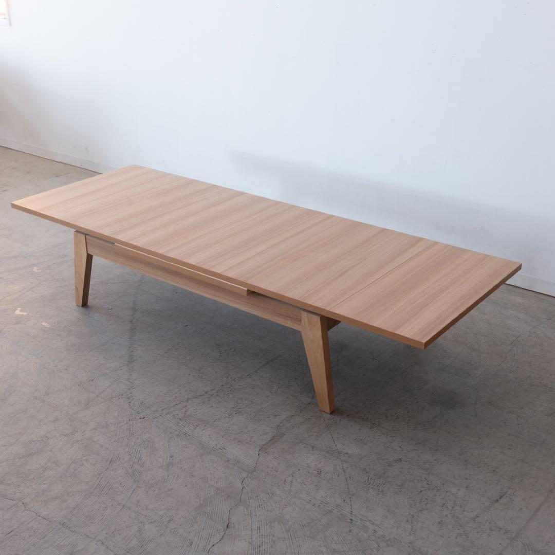 エクステンションテーブル　伸長式　アッシュ材突板