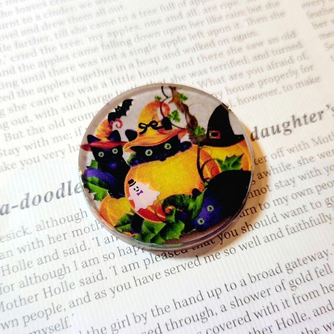 レジン 猫 ヘアゴム ブローチ ポニーフック No.333