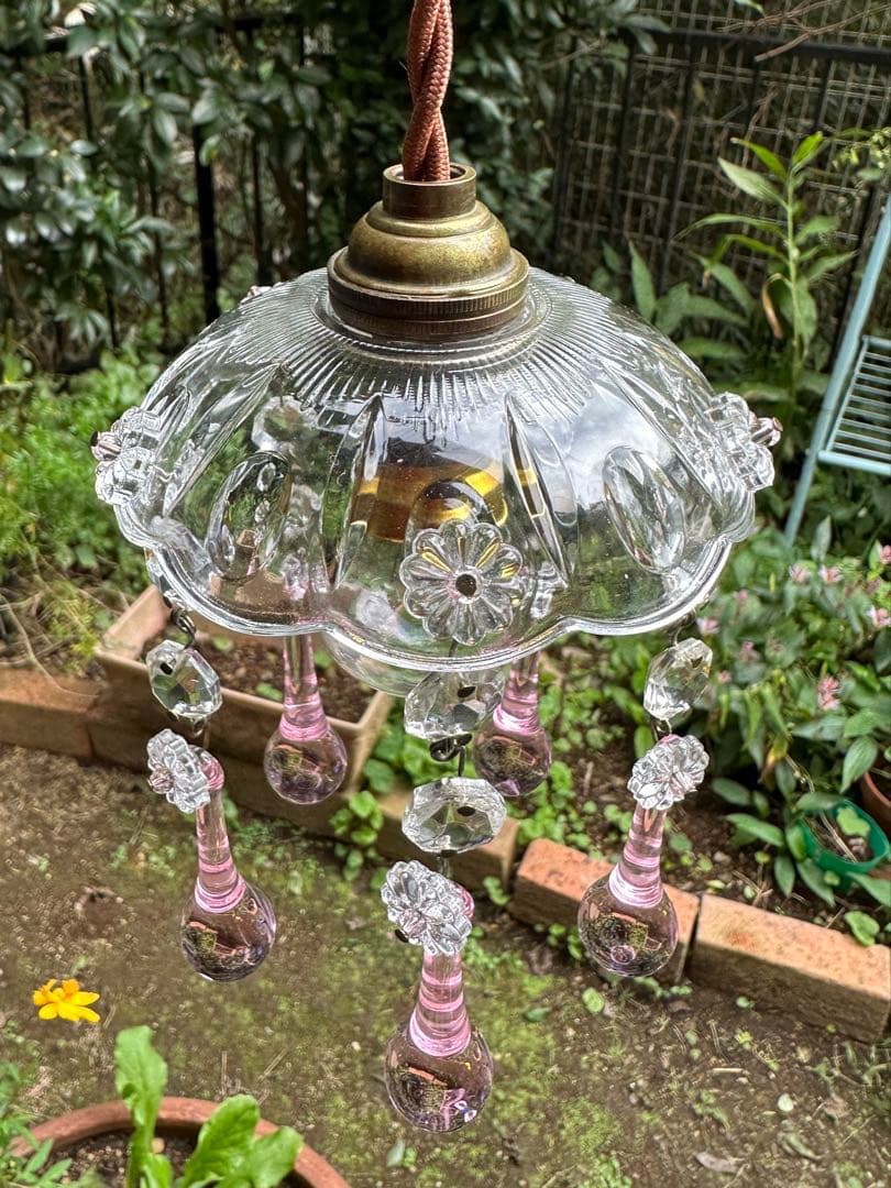 20's フランス アンティーク ピンクムラーノガラスの可愛いミニ