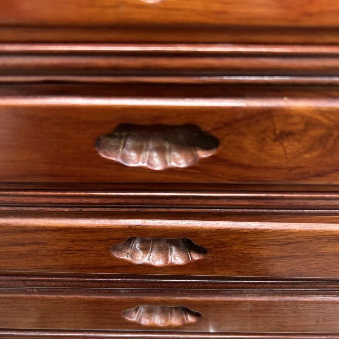 ８段引き出し 木製チェスト　ダークブラウン　棚　高さ61cm