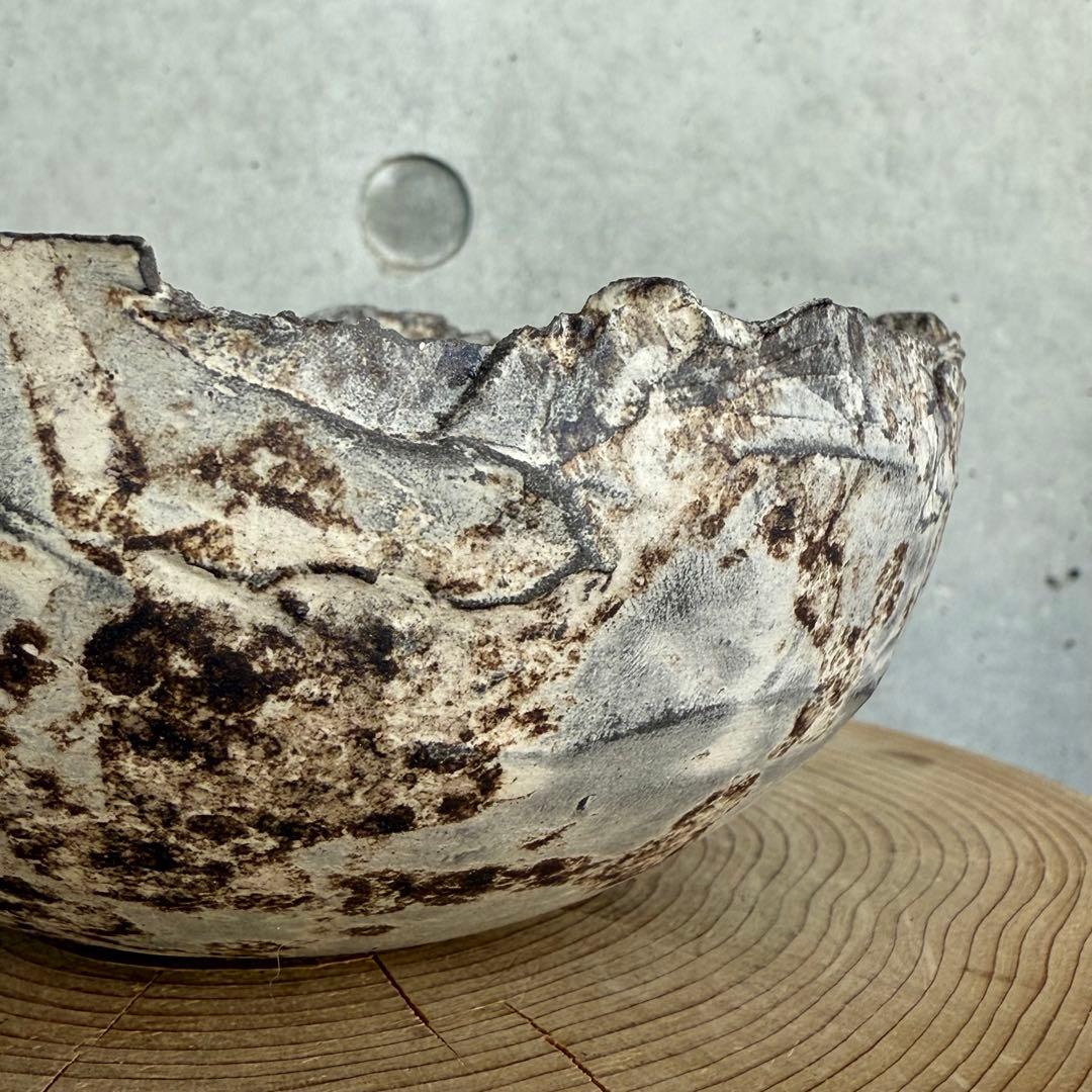 たけろうポット ちぎり 白サビ 安西岳郎 芽の巣山 植木鉢 たけろう