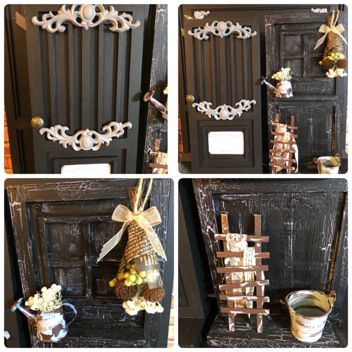 ブライス　撮影用リバーシブルドアオブジェ　ブラック　可愛いおまけの４点小物付き