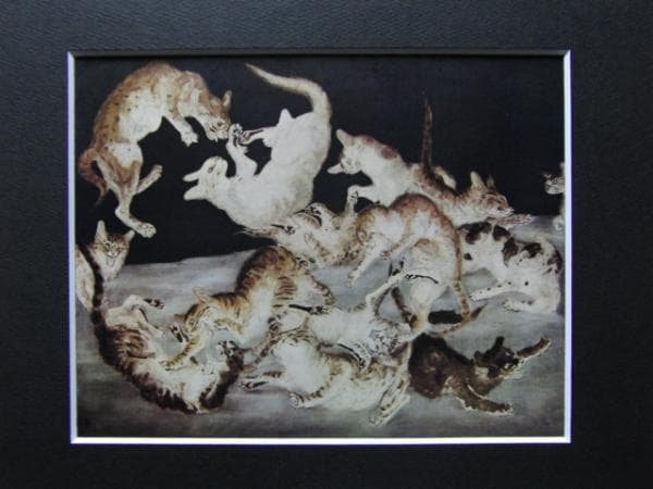 藤田嗣治、猫、超希少画集画、新品額装付 - メルカリ