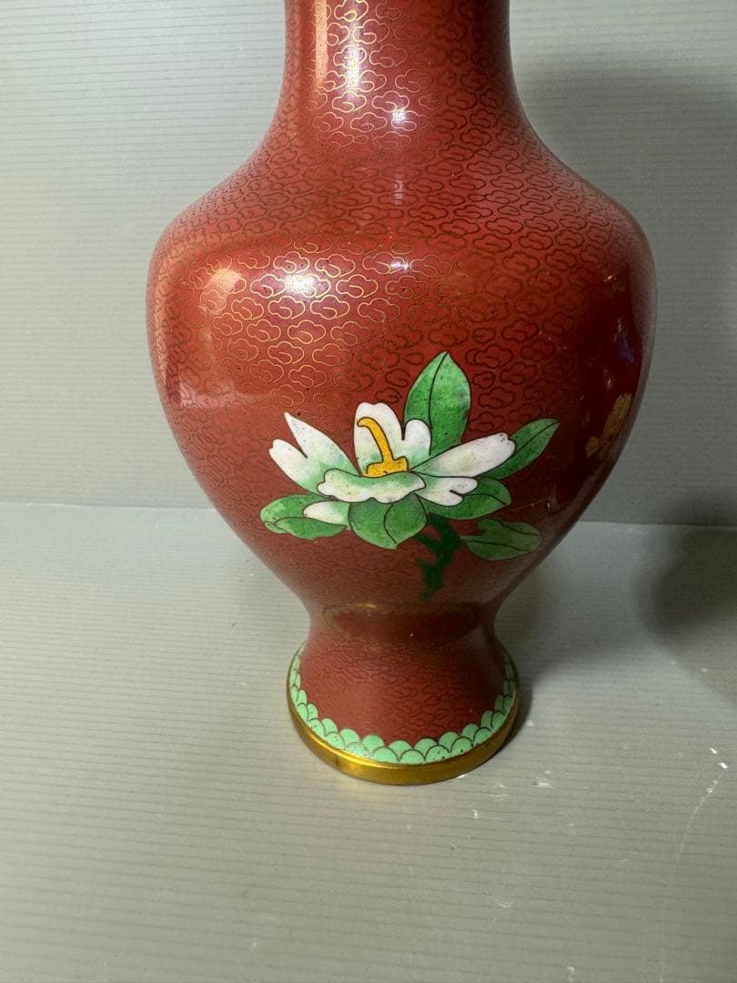 2492 七宝焼 景泰藍 琺瑯 花瓶 2客 - メルカリ