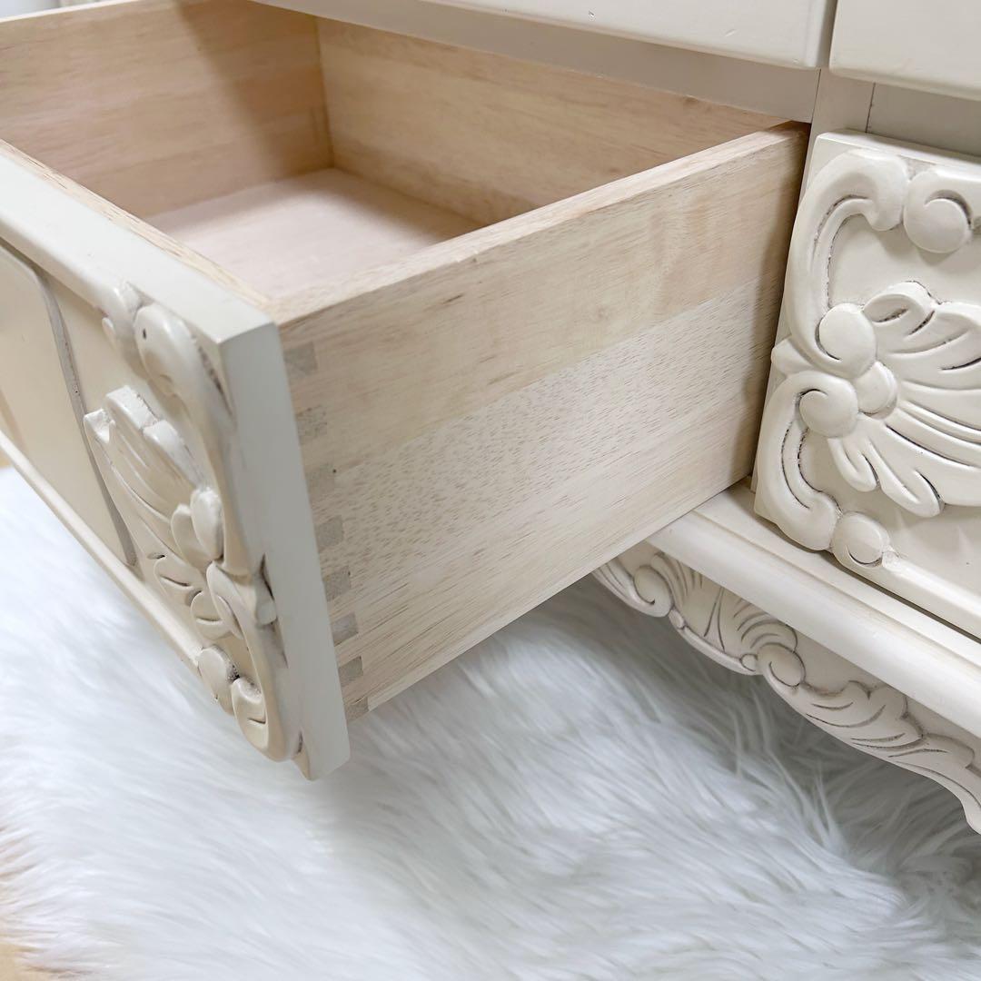 アンティーク 猫脚 テレビ台　クリーム Grace White ロココ調　北欧