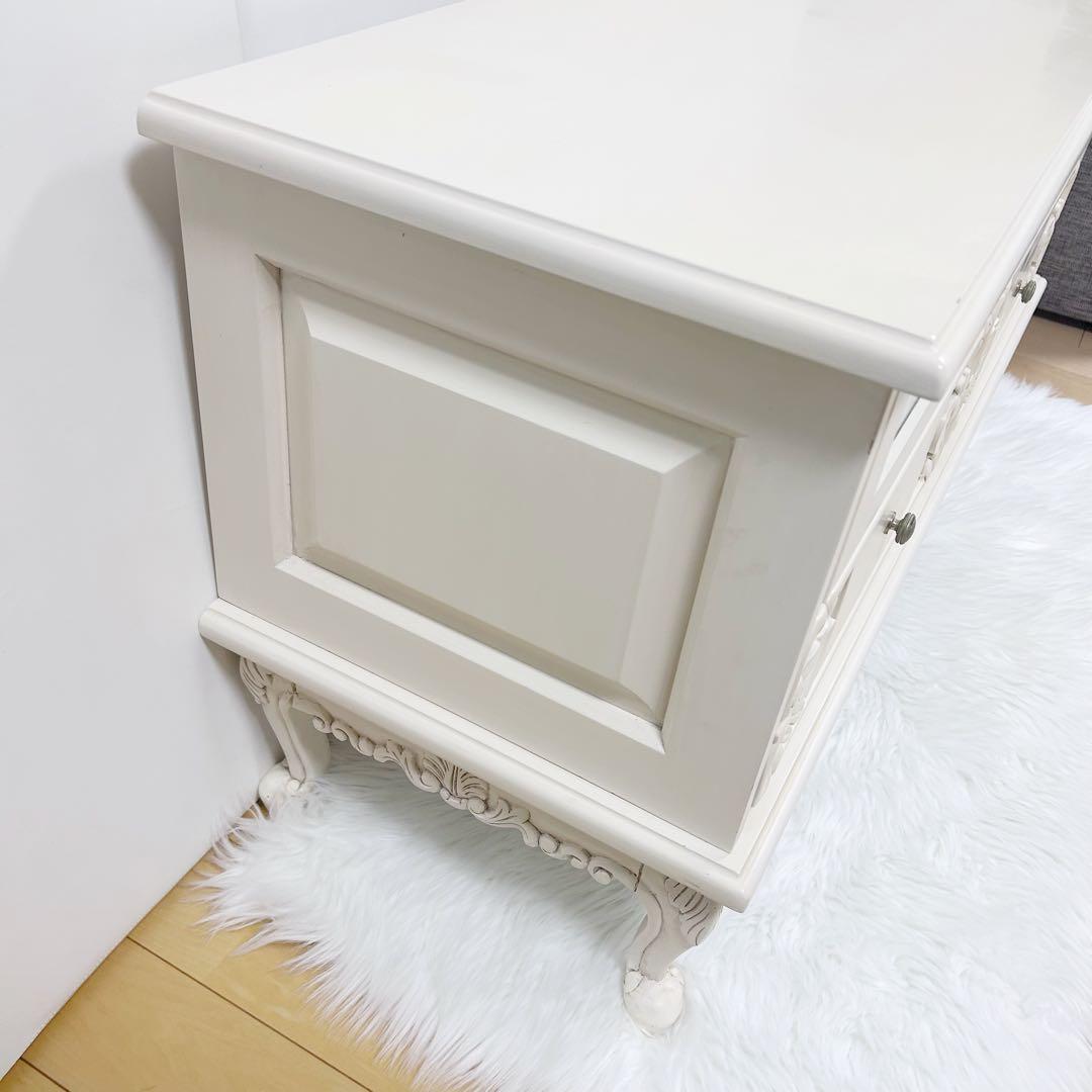 アンティーク 猫脚 テレビ台　クリーム Grace White ロココ調　北欧