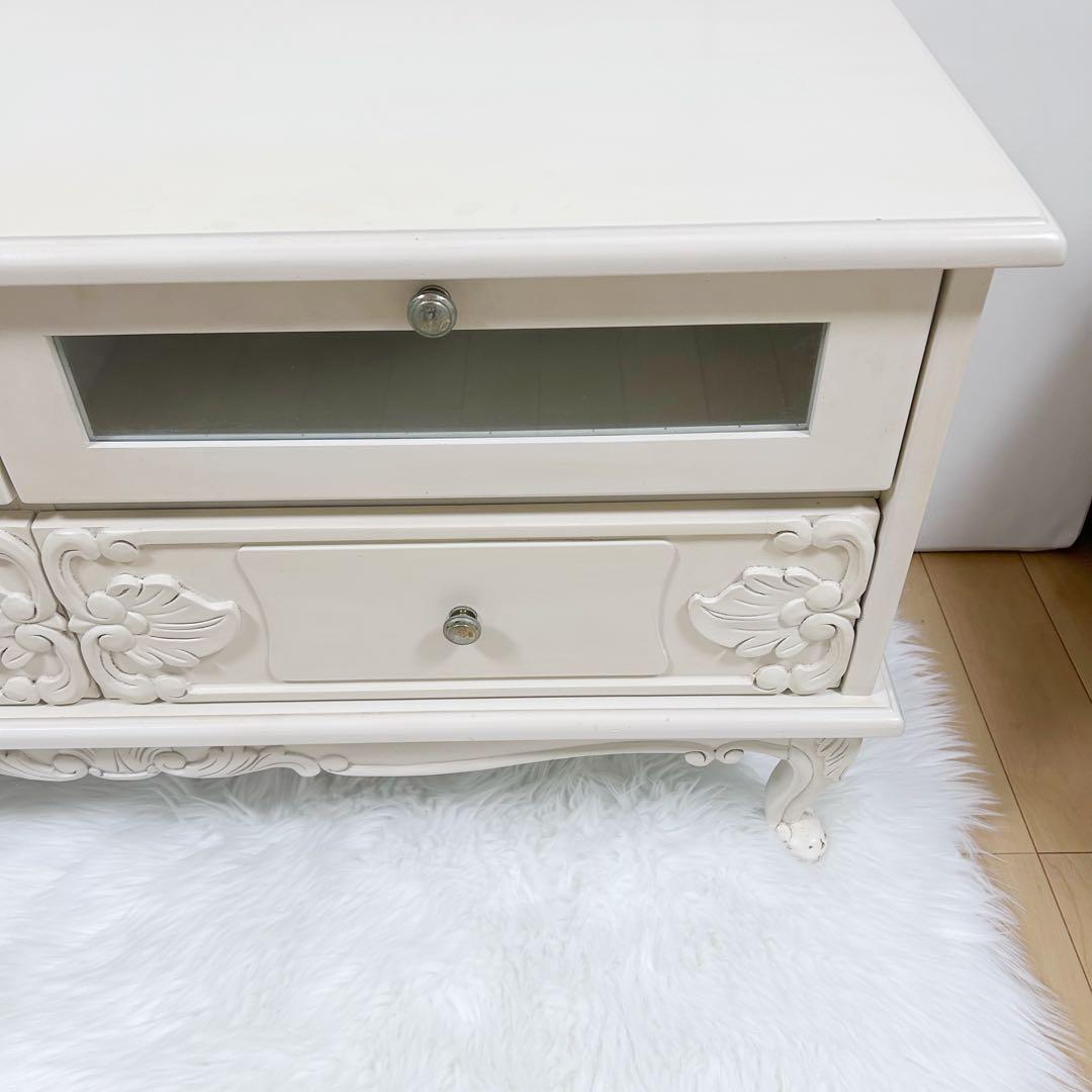 アンティーク 猫脚 テレビ台　クリーム Grace White ロココ調　北欧