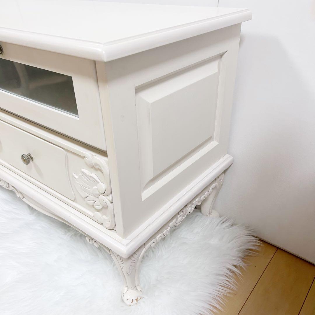 アンティーク 猫脚 テレビ台　クリーム Grace White ロココ調　北欧