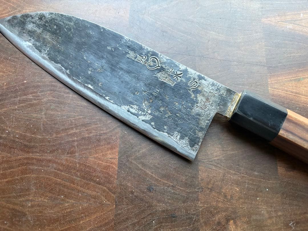 備中打刃物　武田刃物　AS 新見　松水　牛刀　180mm 包丁　青紙スーパー