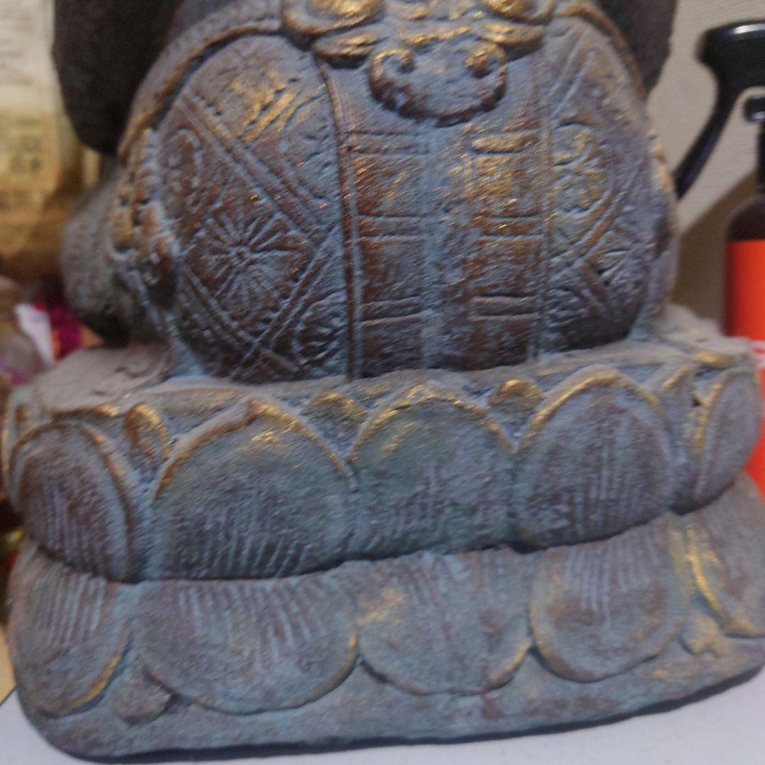 アジアン アンティークインパクト大 ガネーシャ像 置物 石製 約42cm