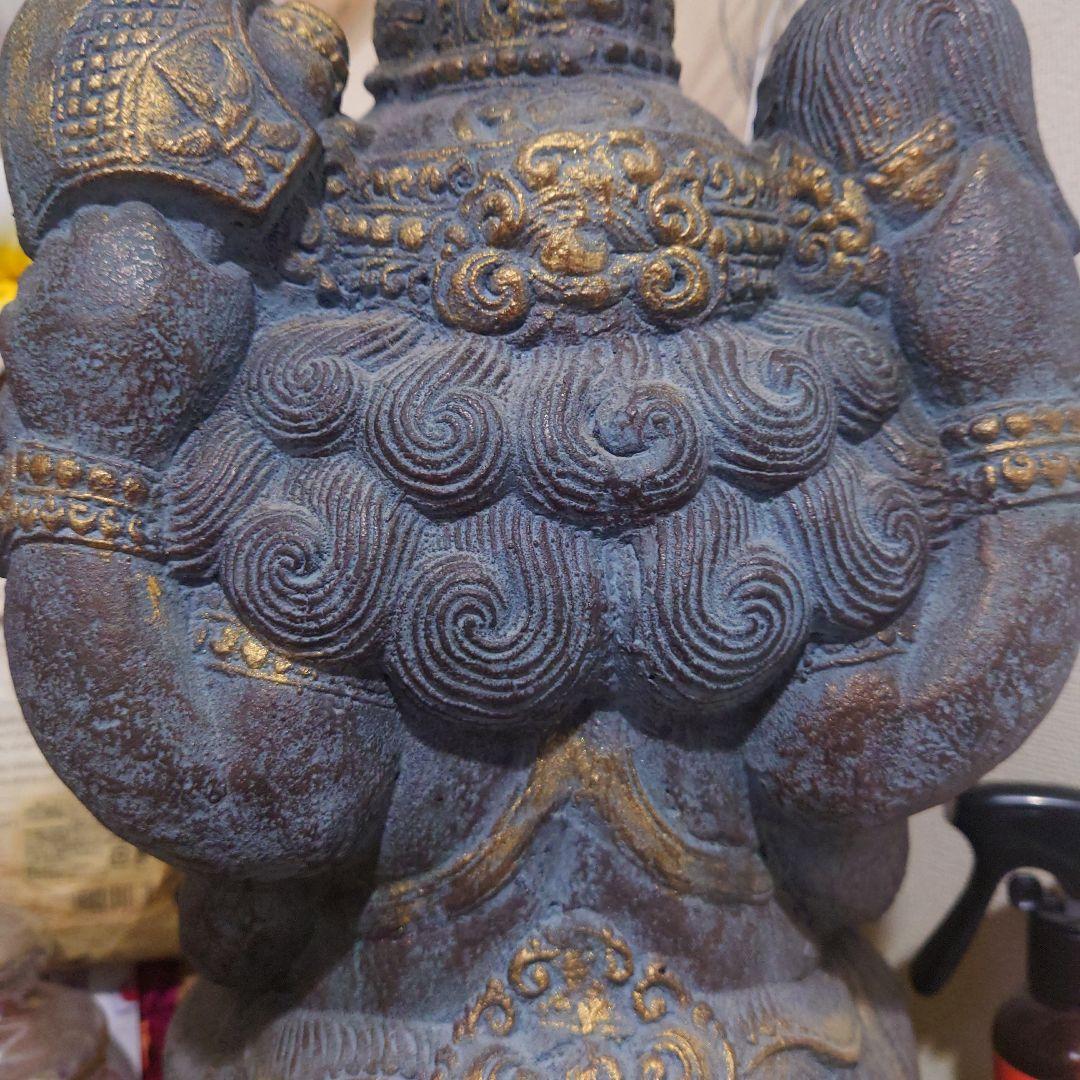 アジアン アンティークインパクト大 ガネーシャ像 置物 石製 約42cm