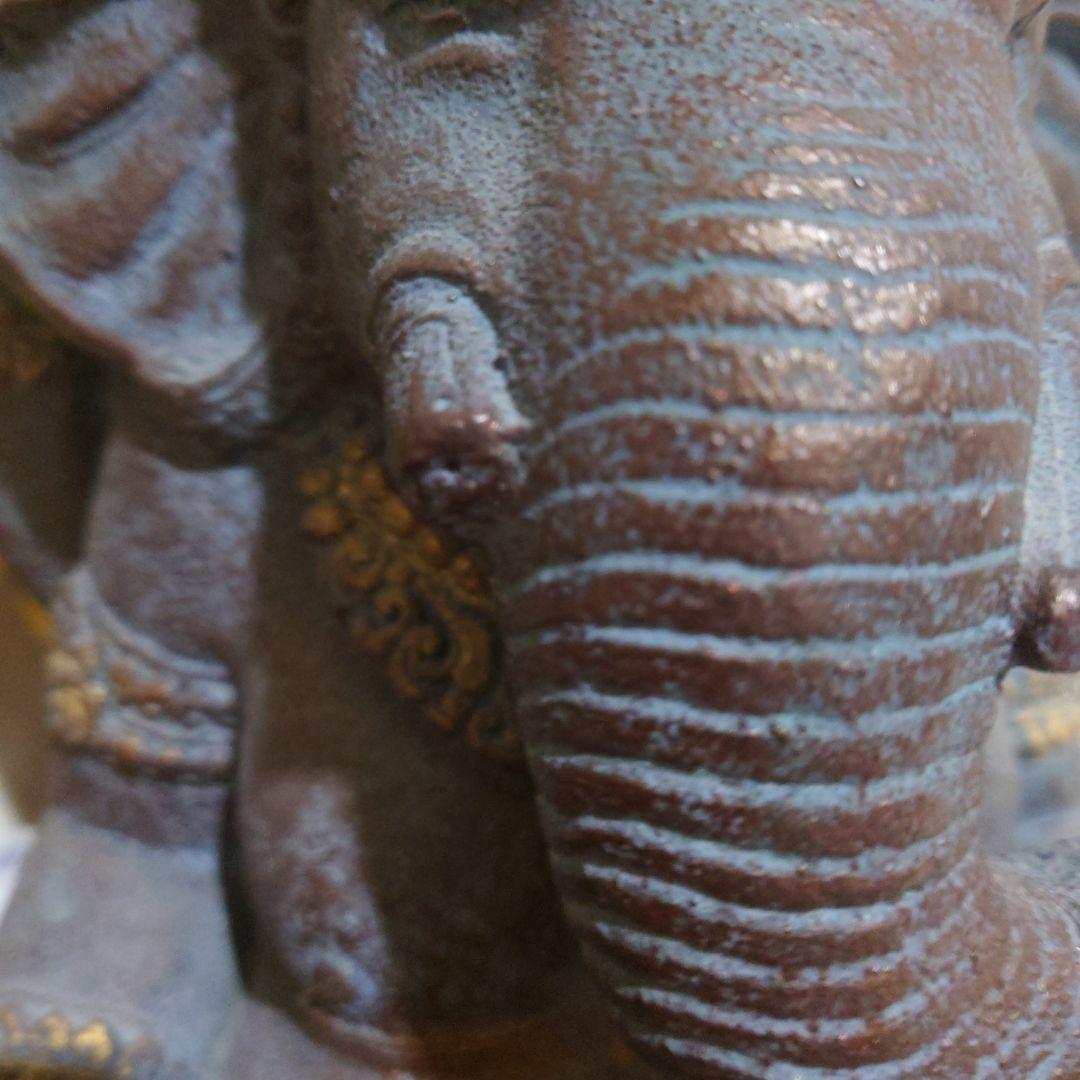 アジアン アンティークインパクト大 ガネーシャ像 置物 石製 約42cm