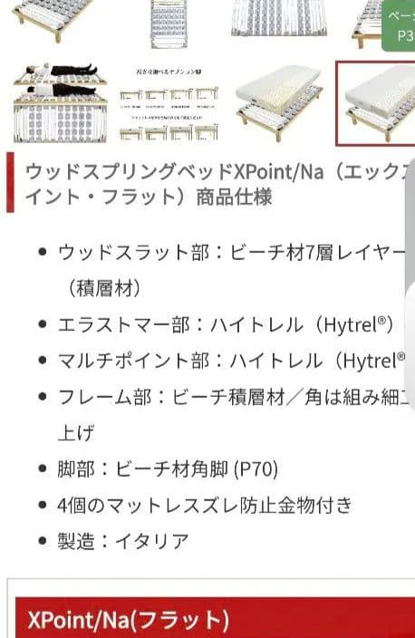 ウッドスプリングベッドXPoint/Na（エックスポイント・フラット　Drsal