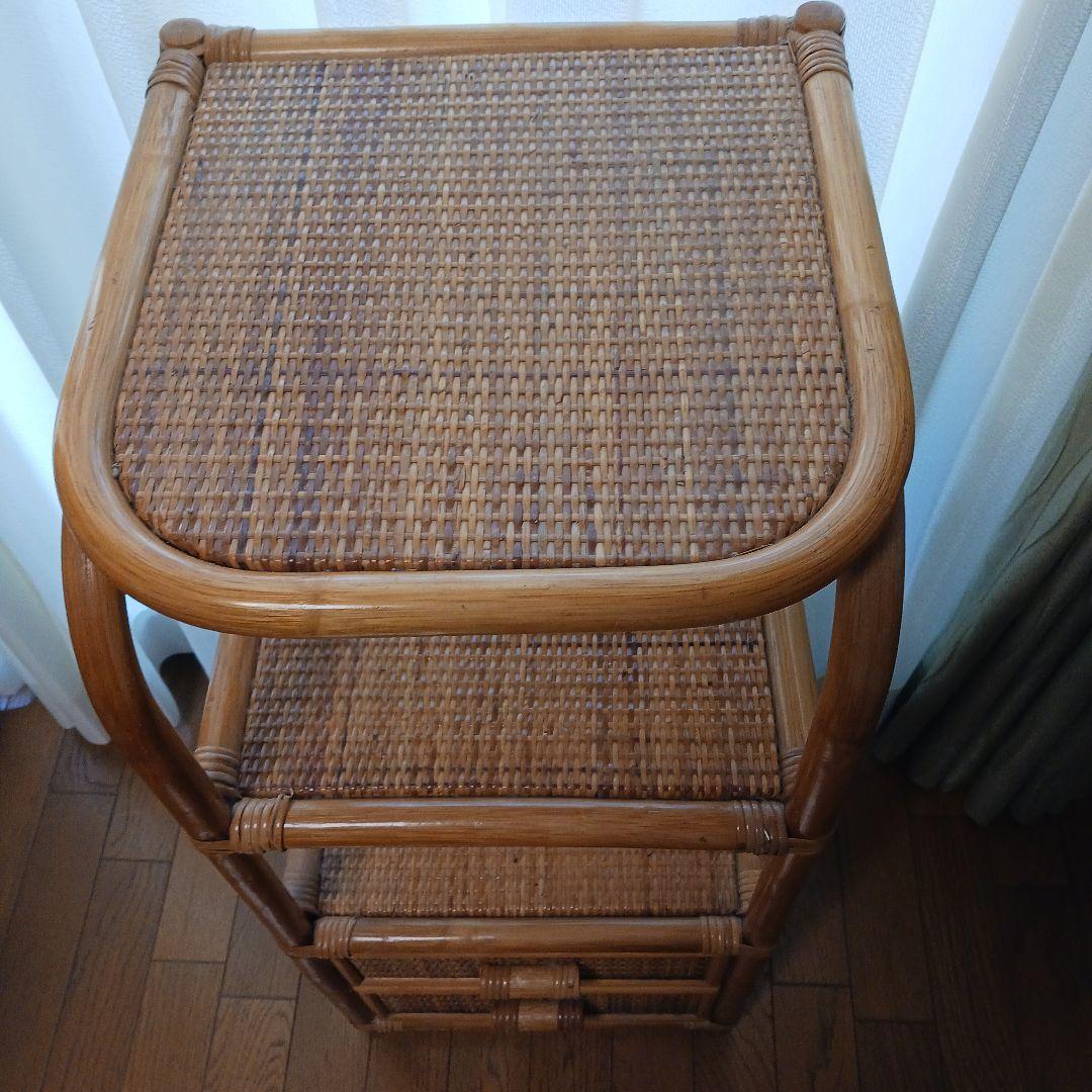 *籐製　飾り棚&引出し2段型