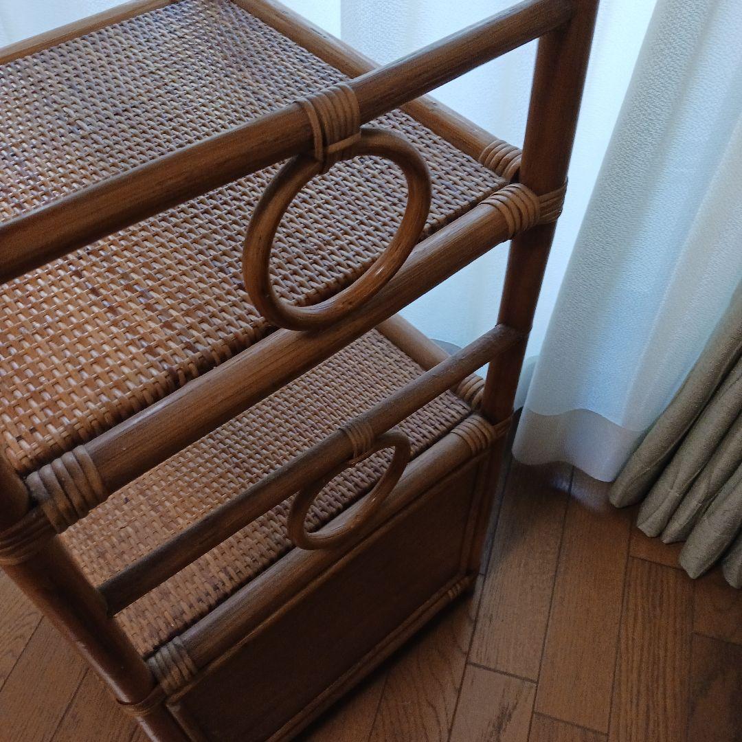 *籐製　飾り棚&引出し2段型