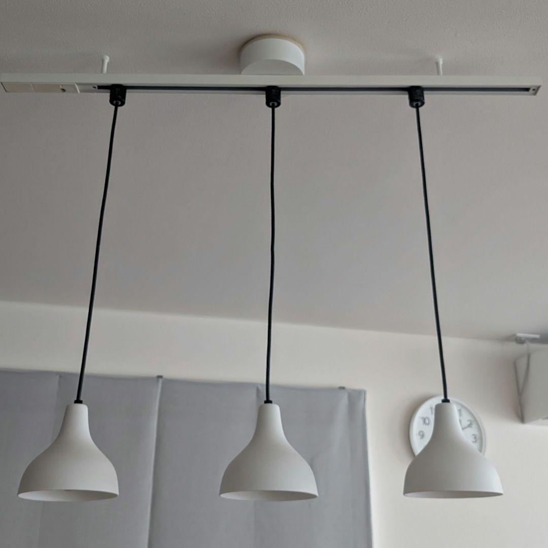 ①無印良品　システムライト＆白磁ペンダントライト3個セット 廃盤品
