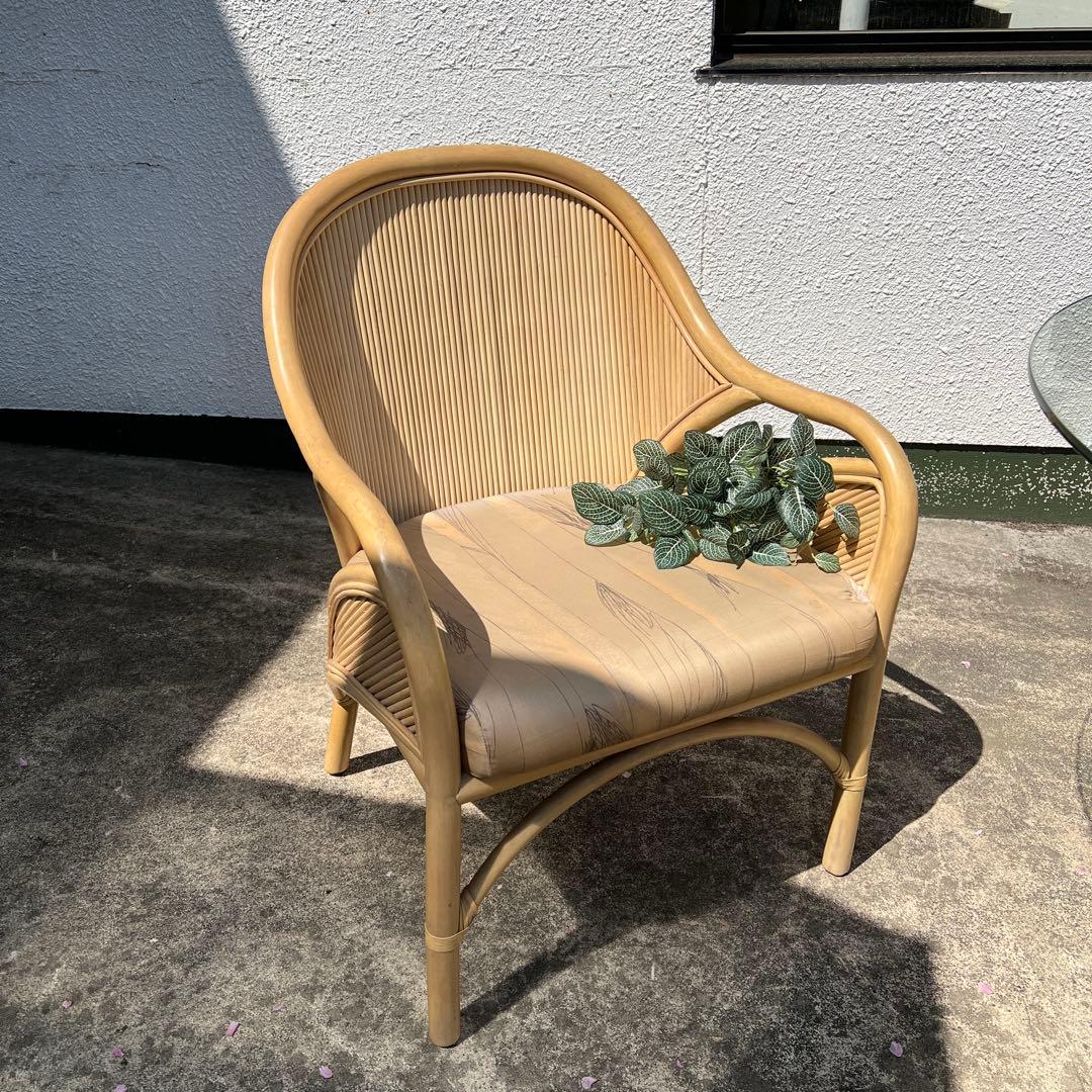 k376r120 リゾート風 ラタンのダイニングセット テーブル＆ソファチェア