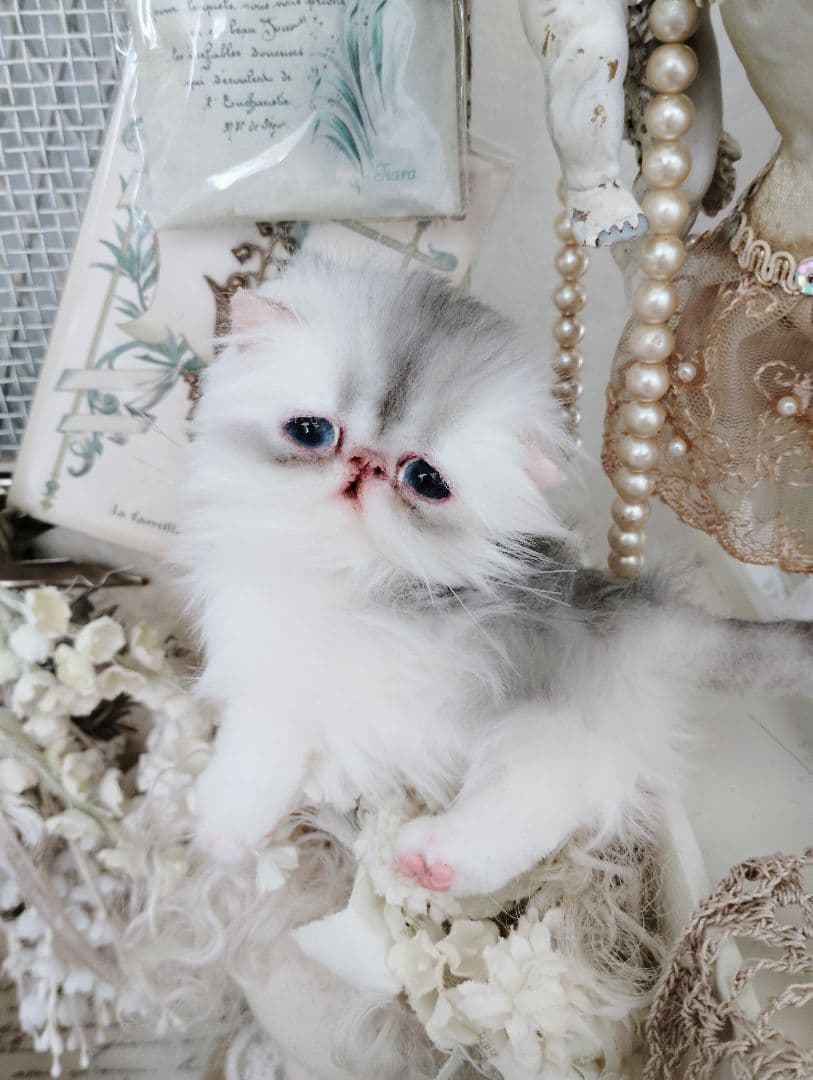 生後10日♡くりくりオメメの子猫ちゃん♡アートドール♡ぬいぐるみ♡