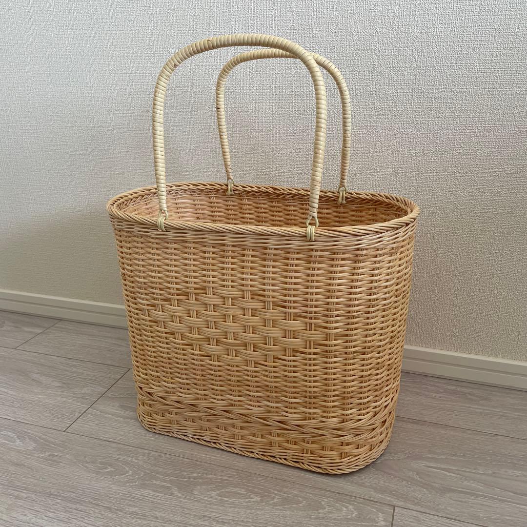 松野屋　籐の手提げ　かご