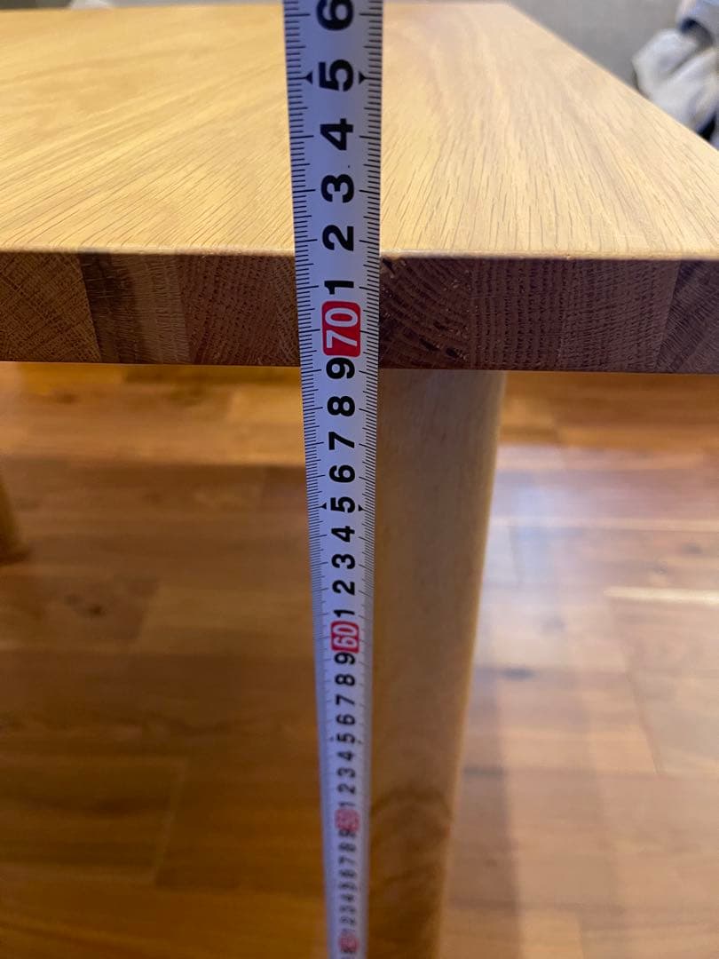 無印良品　天然木　テーブル 正方形 ナチュラル シンプル　オーク材　80×80