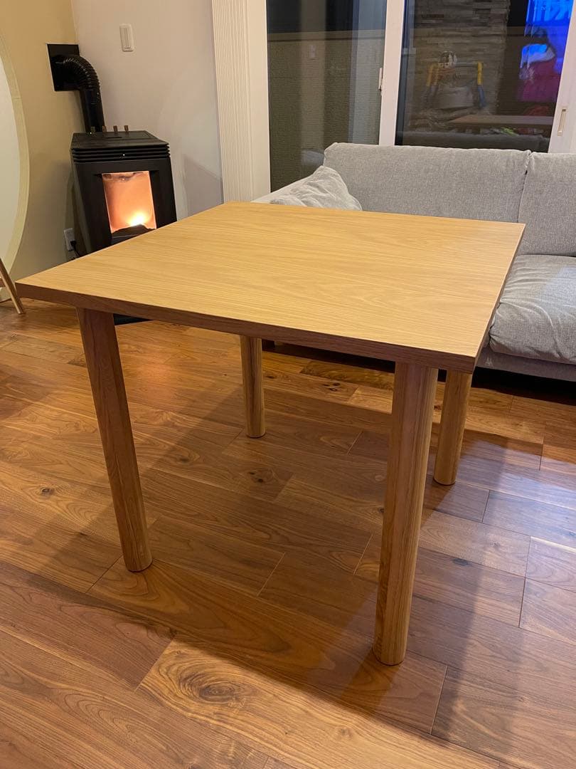 無印良品　天然木　テーブル 正方形 ナチュラル シンプル　オーク材　80×80