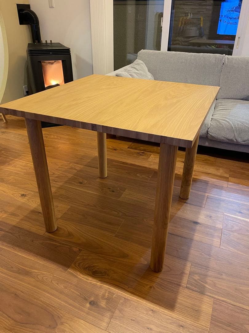 無印良品　天然木　テーブル 正方形 ナチュラル シンプル　オーク材　80×80