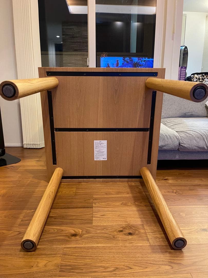 無印良品　天然木　テーブル 正方形 ナチュラル シンプル　オーク材　80×80