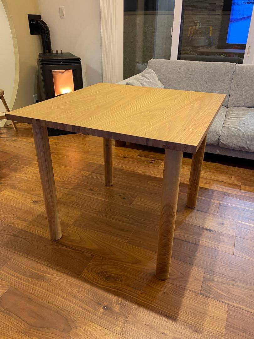 無印良品　天然木　テーブル 正方形 ナチュラル シンプル　オーク材　80×80