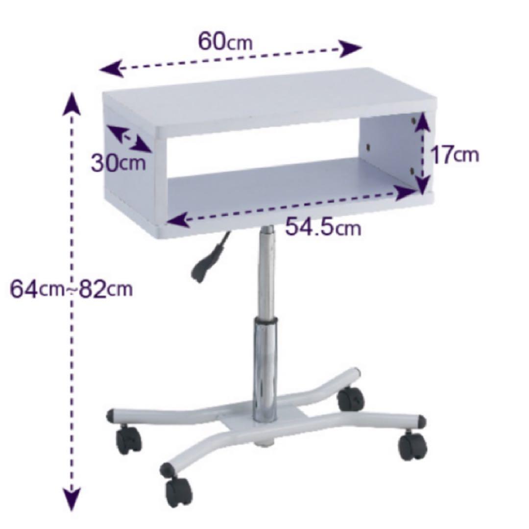 ネイルデスク　V-506L ネイルカート ワイド ホワイトテーブル