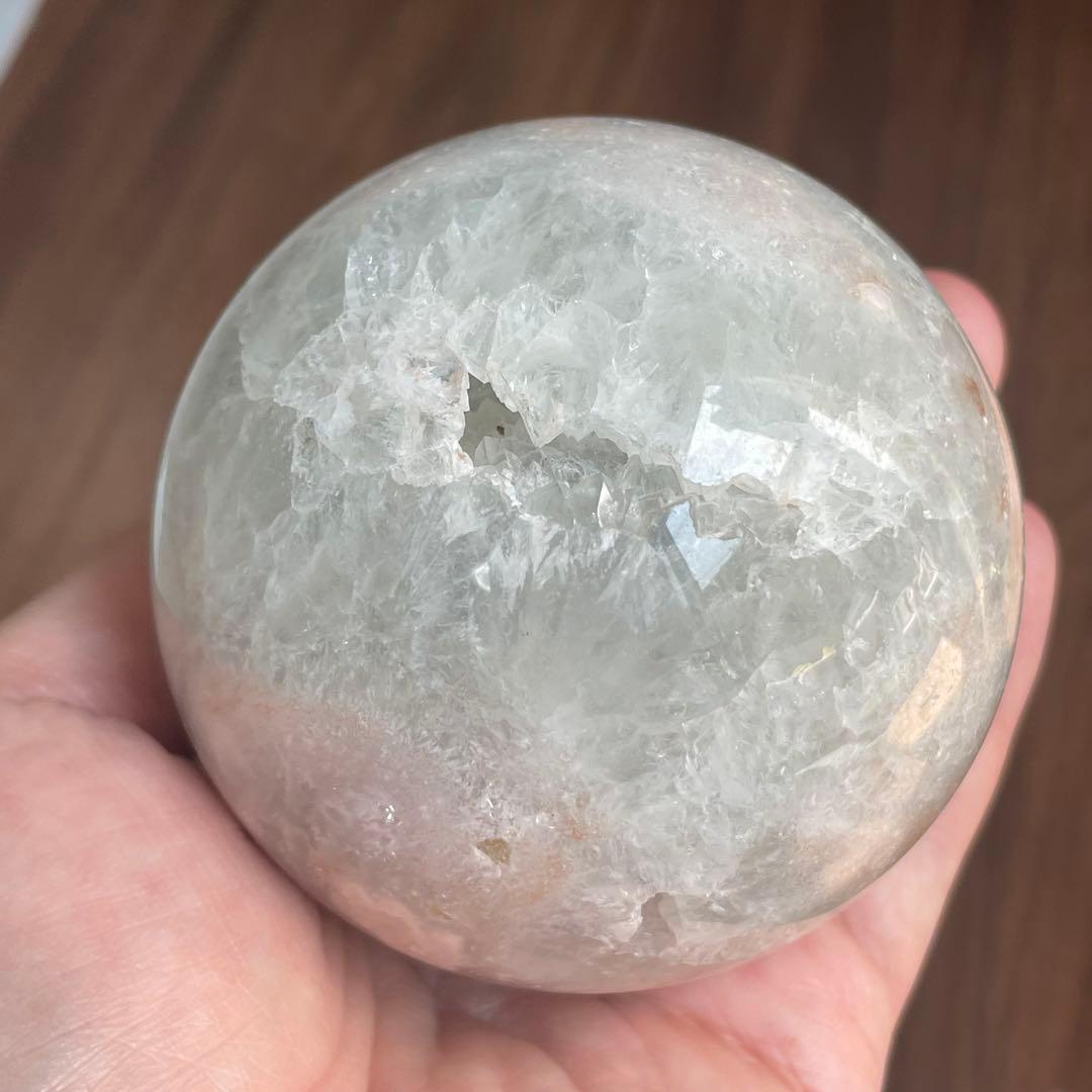 ★とても大きな子です★プラシオライト 桜瑪瑙共生 スフィア 天然石 置物