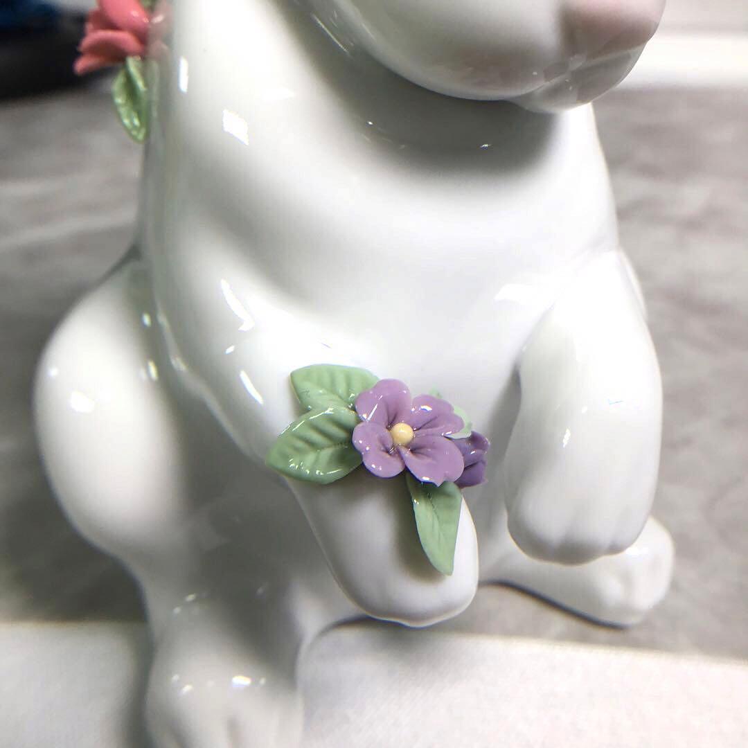 リヤドロ LLADRO 花飾りの白うさぎ フラワー ラビット ROEN joy