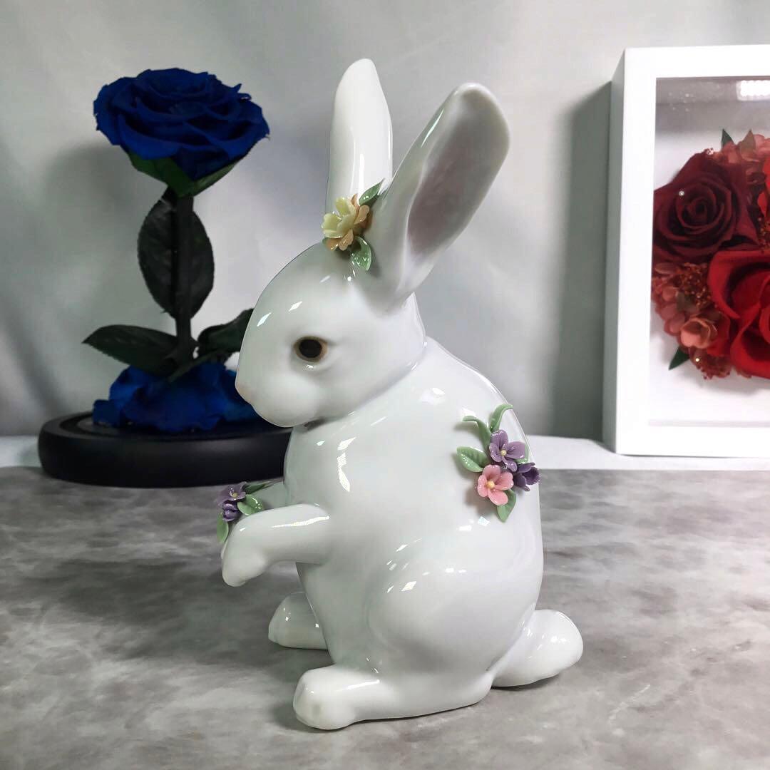 リヤドロ LLADRO 花飾りの白うさぎ フラワー ラビット ROEN joy