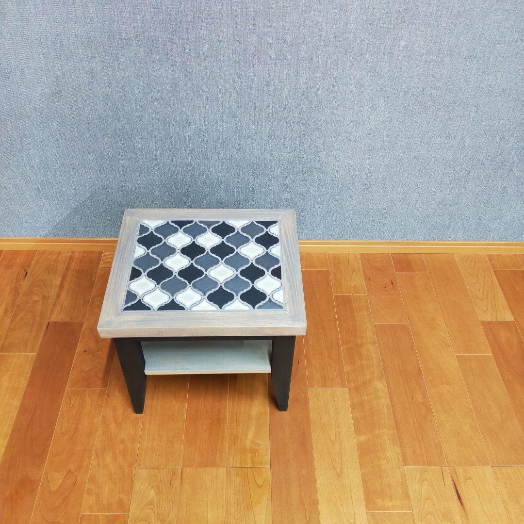 【新作】オシャレなランタンタイルの木製サイドテーブル ★ソファーに★ローテーブル