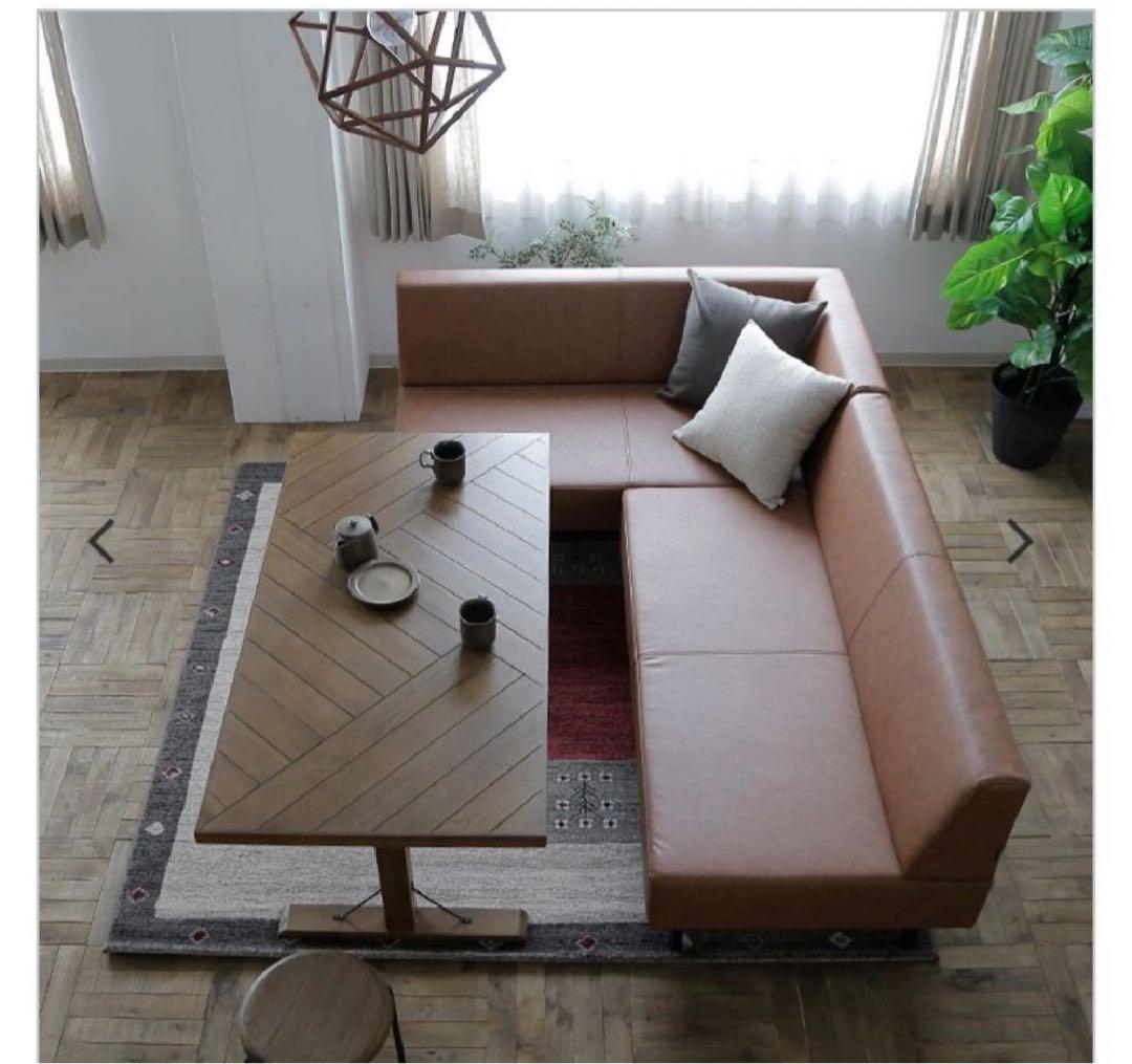 関家具　クラッシュゲート　ダイニングソファ　ソファ　L字ソフア