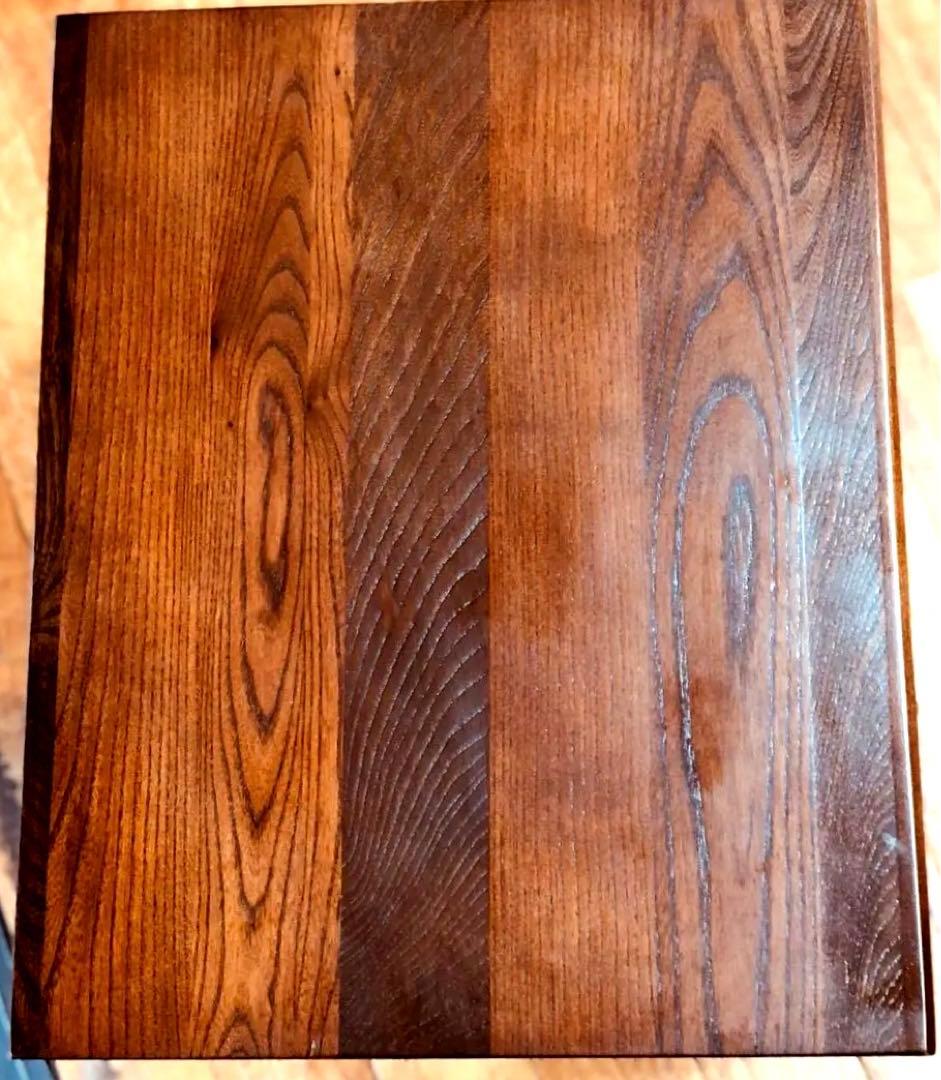 けやき 欅 引き出し4杯 レトロ ガラス 木製収納 シェルフ 民藝家具