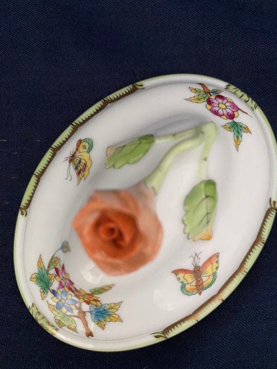 新品未使用　ヘレンド　ヴィクトリア　シュガーポット　ボンボニエール　バラ