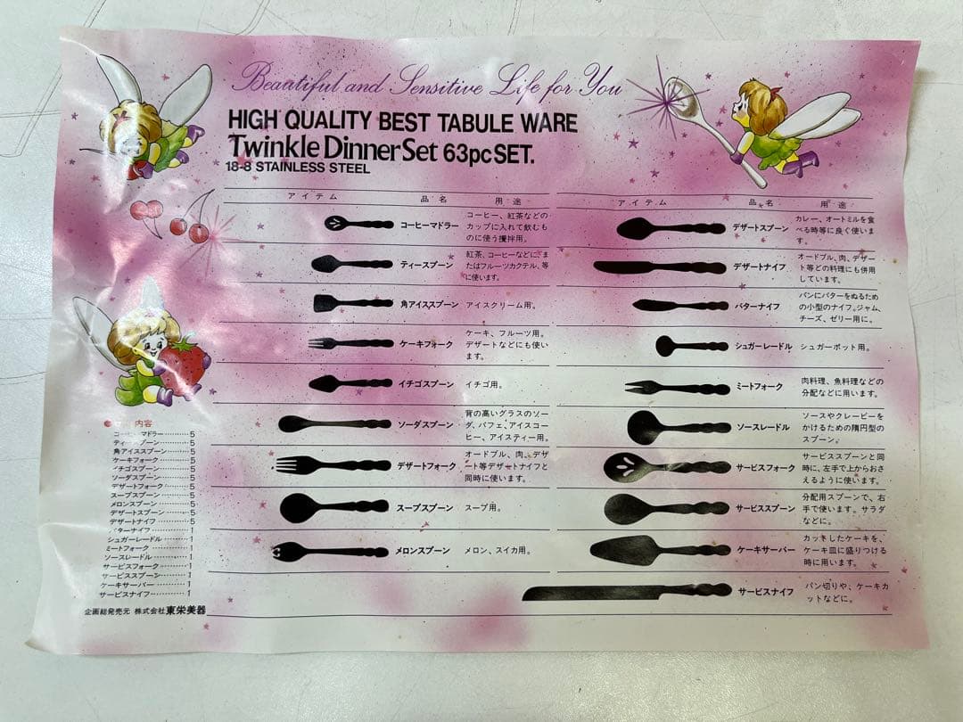 M405 未使用品 18-8ステンレス製洋食器 カトラリーセット 東栄美器