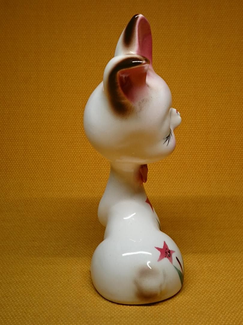 【美品】ウサギ　兎　白兎　陶器　置物　インテリア　工芸品　美術品　A1067