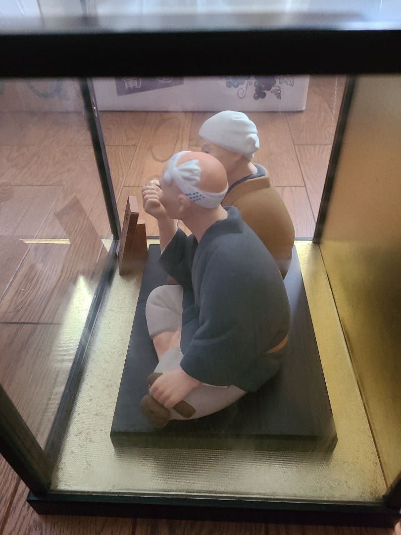 レア　吉徳大光　\"秋の陽\"　お爺様、お婆様の陶器製お人形　長寿の喜び　ケース付