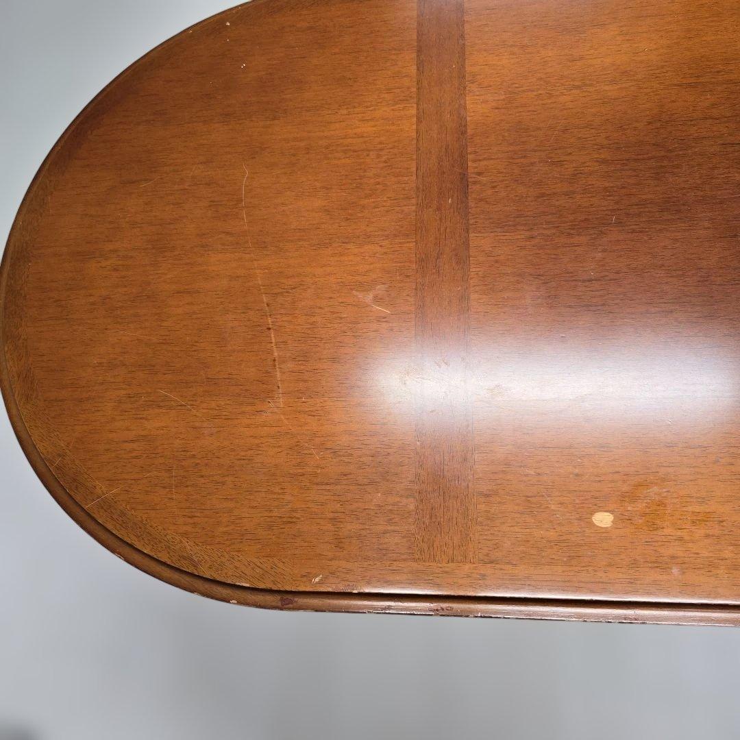 ブラウン 木製 楕円形 センターテーブル