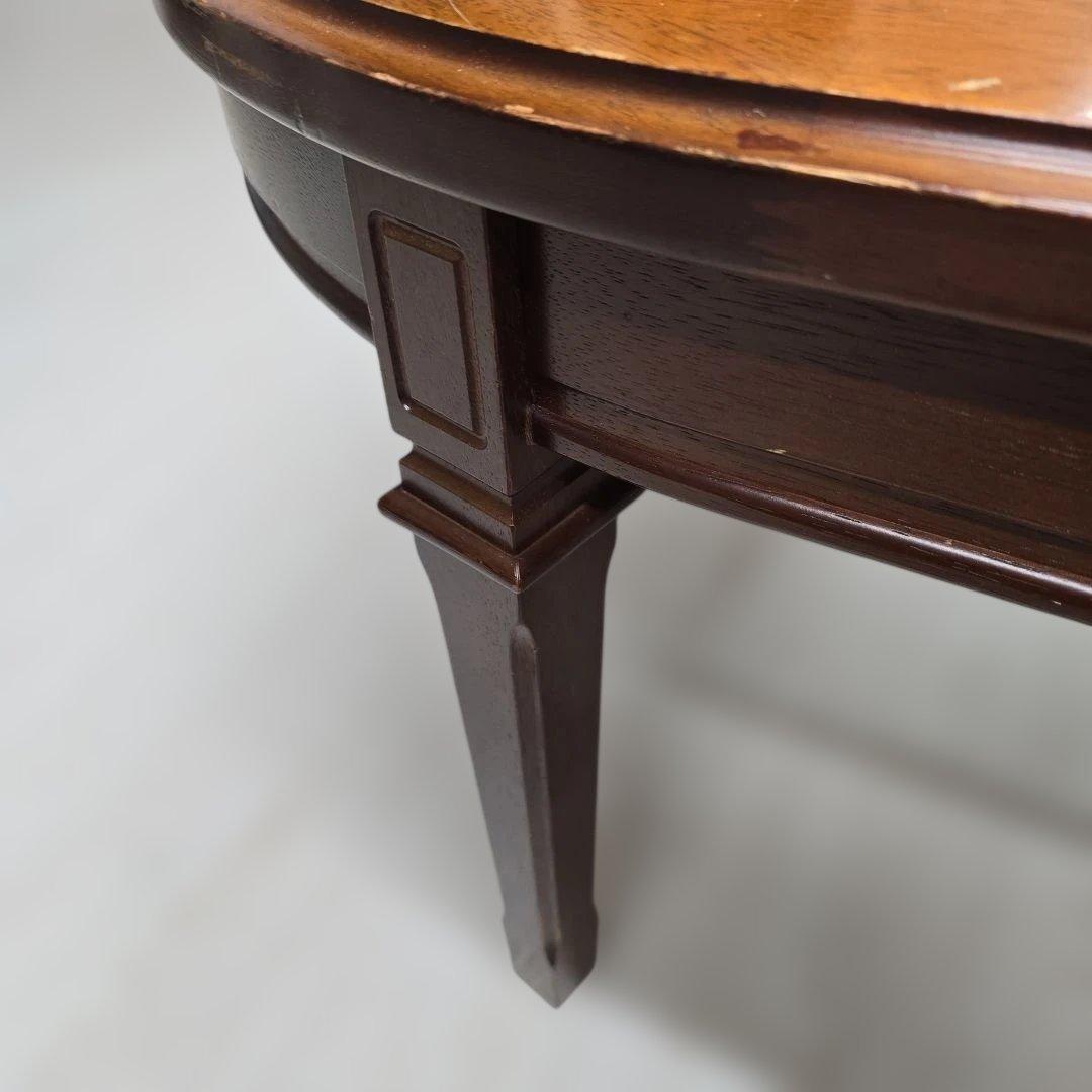 ブラウン 木製 楕円形 センターテーブル