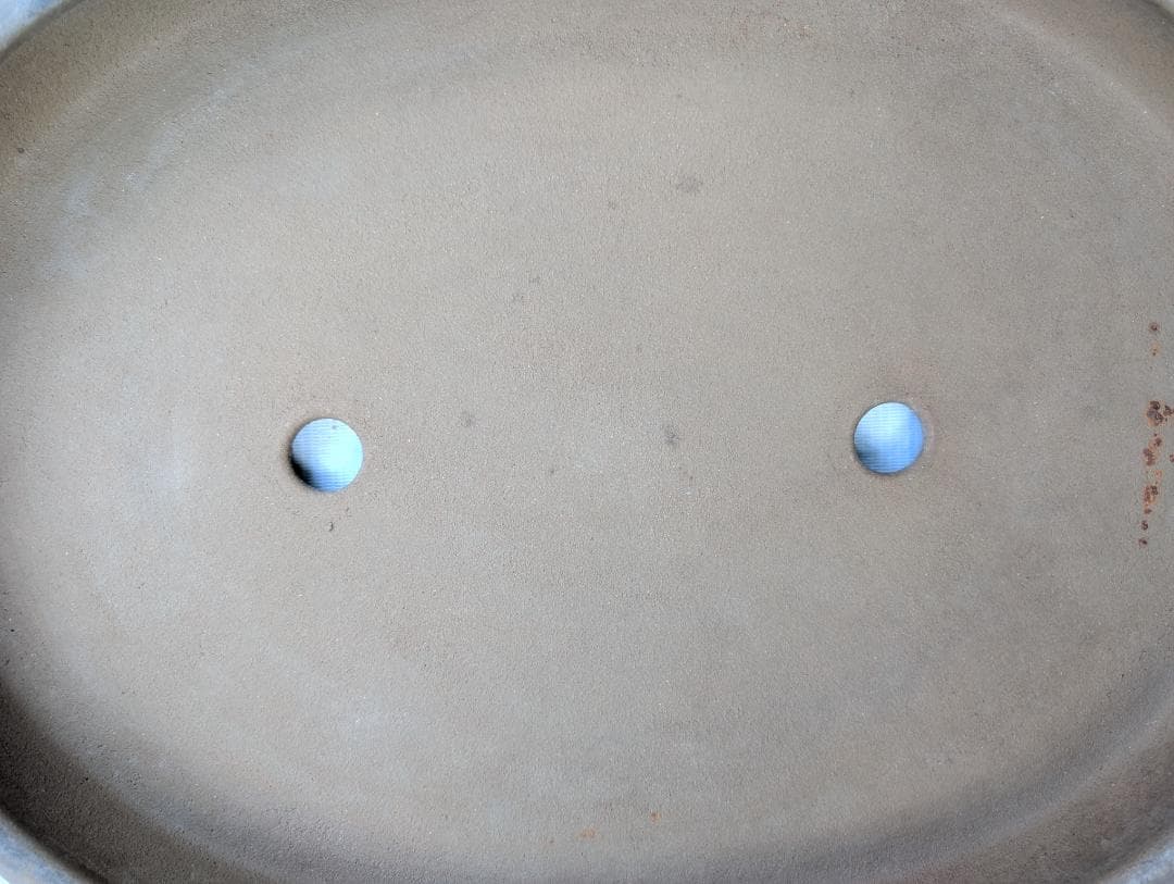 【喜仙造】大型楕円盆栽鉢 外寸57×43×高さ7cm 時代鉢