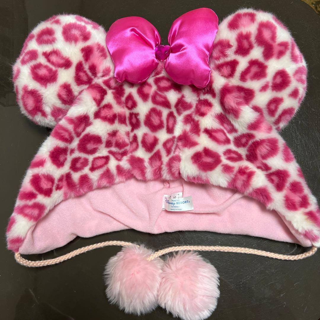 Disney ディズニー ミニー ヒョウ柄 ピンク ファンキャップ - メルカリ