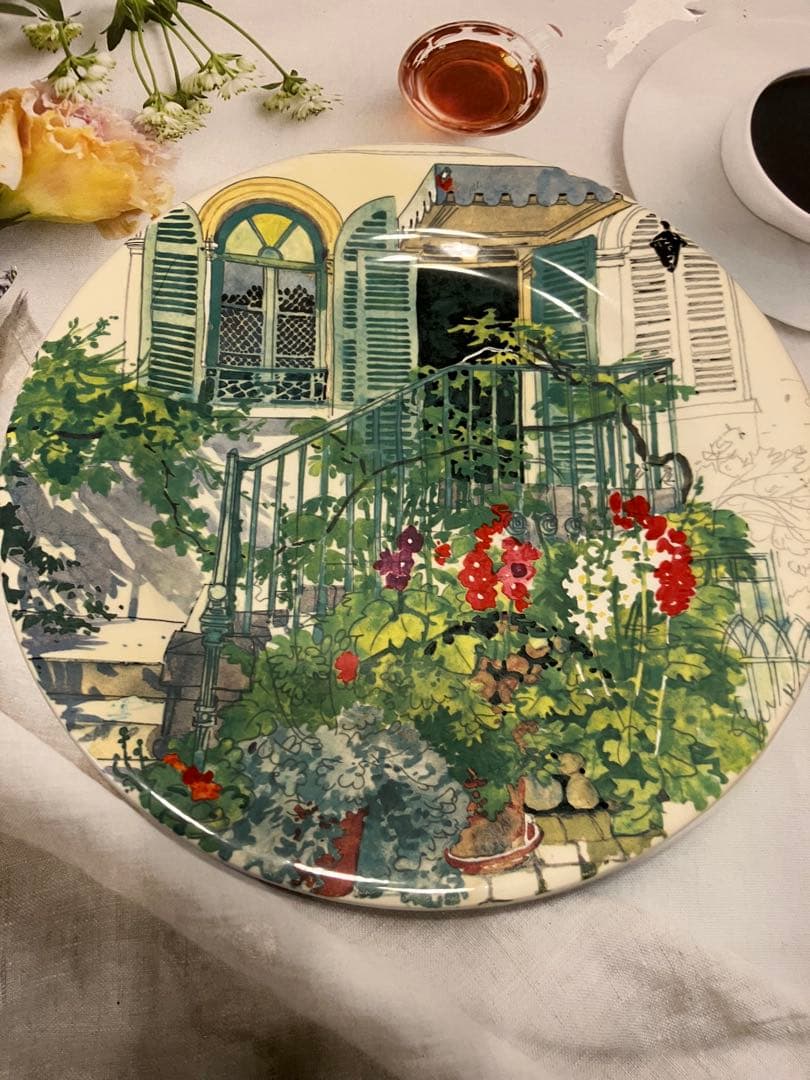 ジアン　モネ　ジヴェルニー　パリ　庭の風景絵皿 4枚セット　箱入り