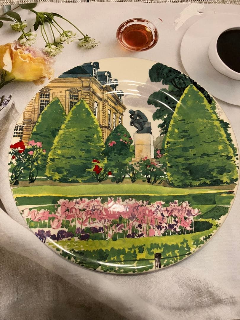 ジアン　モネ　ジヴェルニー　パリ　庭の風景絵皿 4枚セット　箱入り