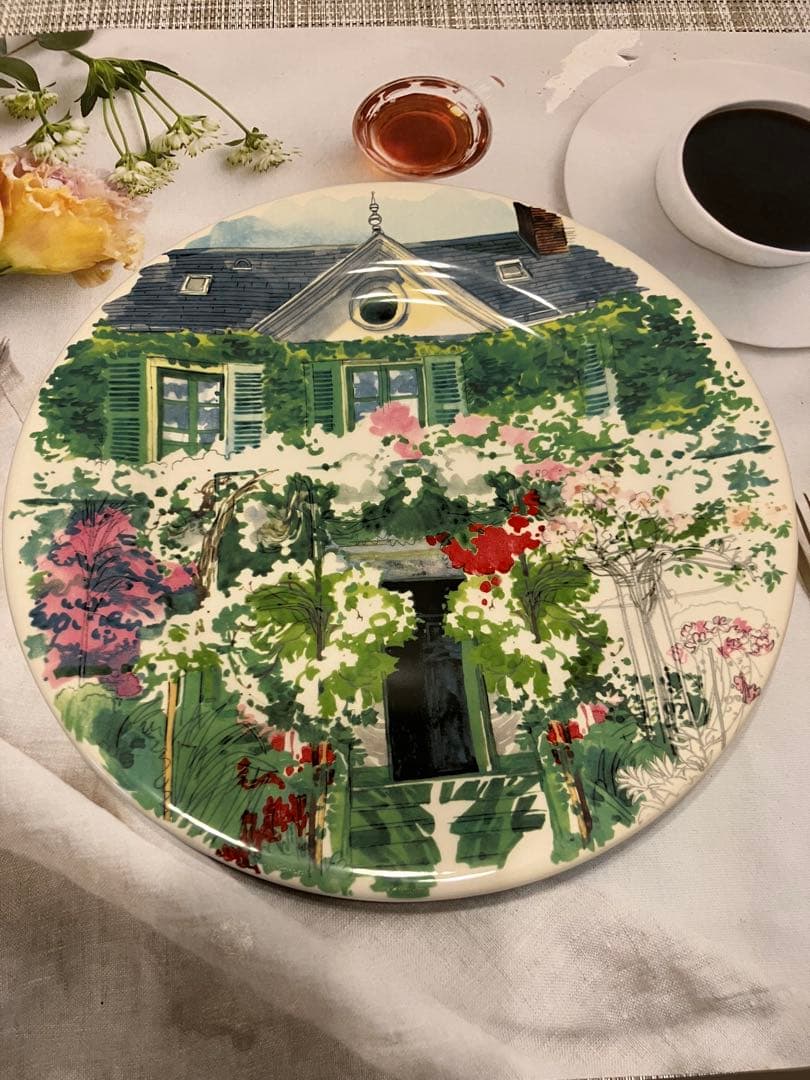 ジアン　モネ　ジヴェルニー　パリ　庭の風景絵皿 4枚セット　箱入り